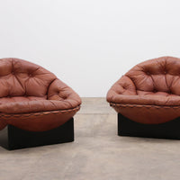 Vintage Cognac-Lounge-Set von Illum Wikkelsø für Ryesberg Møbler