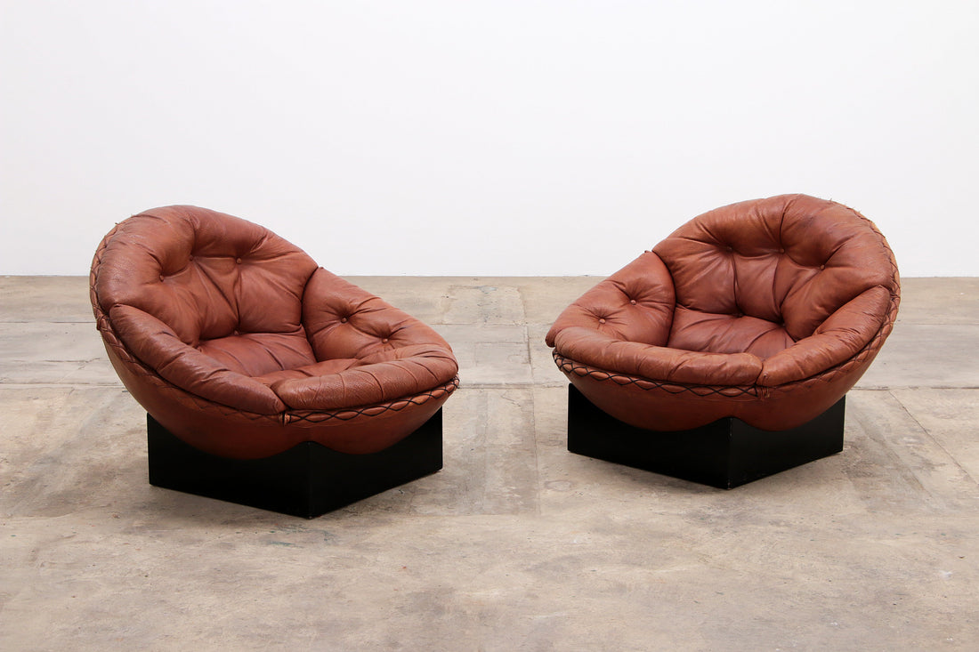 Vintage Cognac Lounge Set by Illum Wikkelsø for Ryesberg Møbler - Collectors - Net.Work