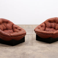 Vintage Cognac-Lounge-Set von Illum Wikkelsø für Ryesberg Møbler