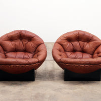 Vintage Cognac-Lounge-Set von Illum Wikkelsø für Ryesberg Møbler