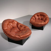 Vintage Cognac-Lounge-Set von Illum Wikkelsø für Ryesberg Møbler