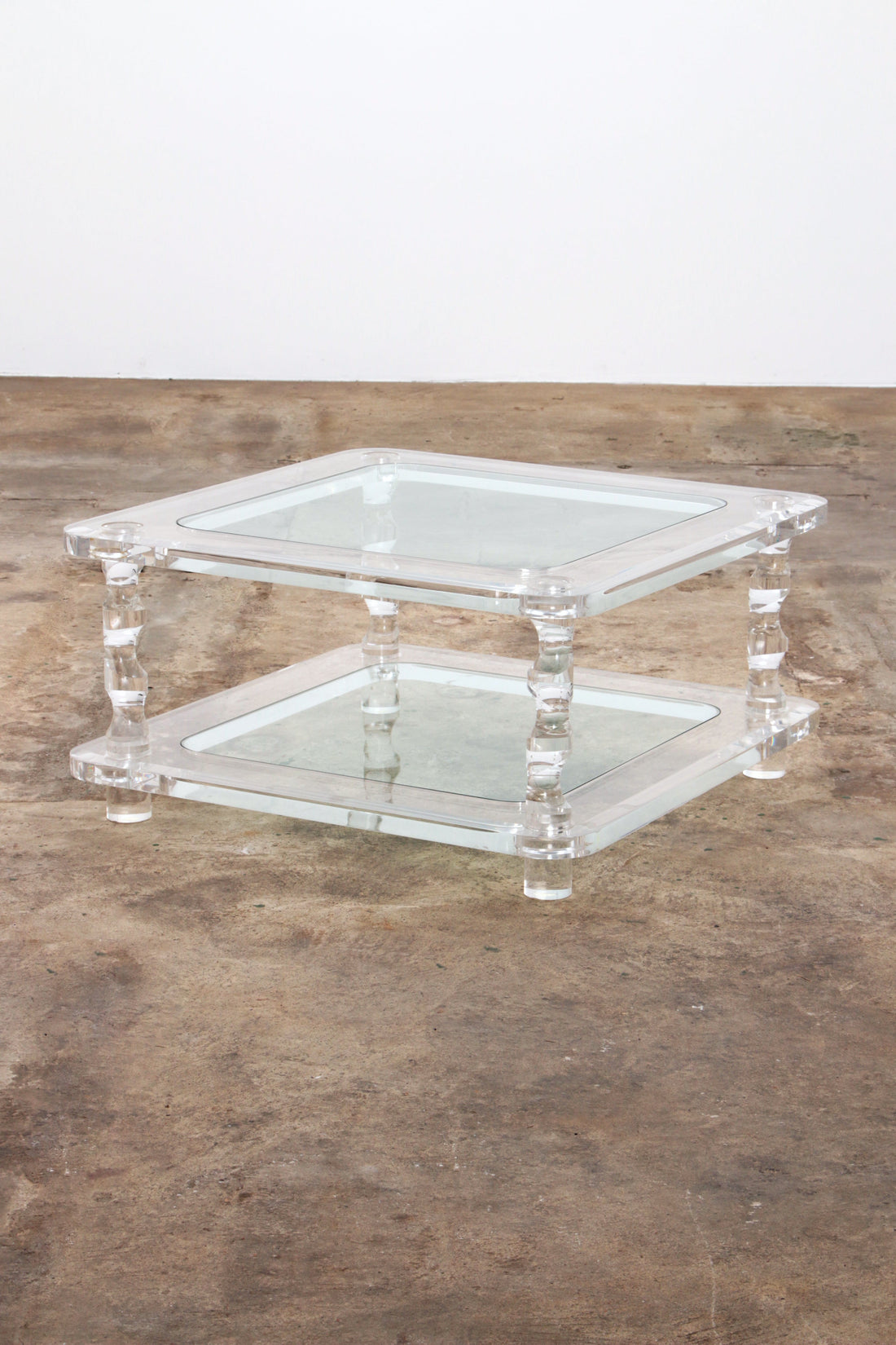 Vintage French Lucite and Glass Coffee Table by Maison Romeo - Collectors - Net.Work