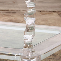 Vintage Franse Lucite en Glazen Salontafel van Maison Romeo
