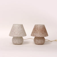 Vintage Glass Mushroom Table Lamps - 1960s Germany