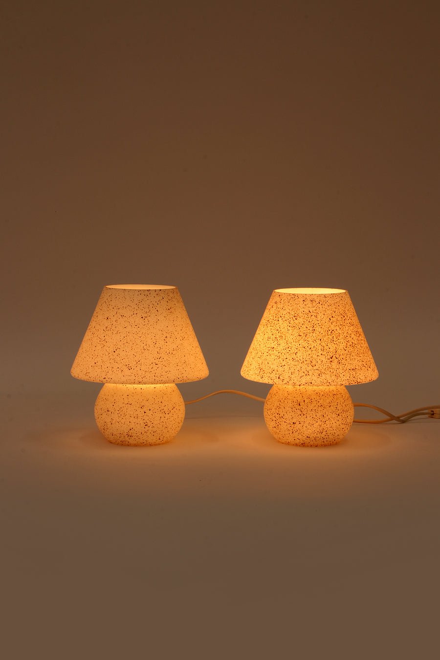 Vintage Glass Mushroom Table Lamps - 1960s Germany