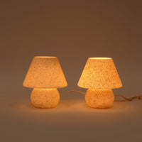Vintage Glass Mushroom Table Lamps - 1960s Germany