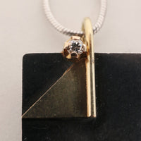 Vintage Hans Hanssen ketting Zilver, 14k goud met diamant