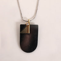 Vintage Hans Hanssen ketting Zilver, 14k goud met diamant