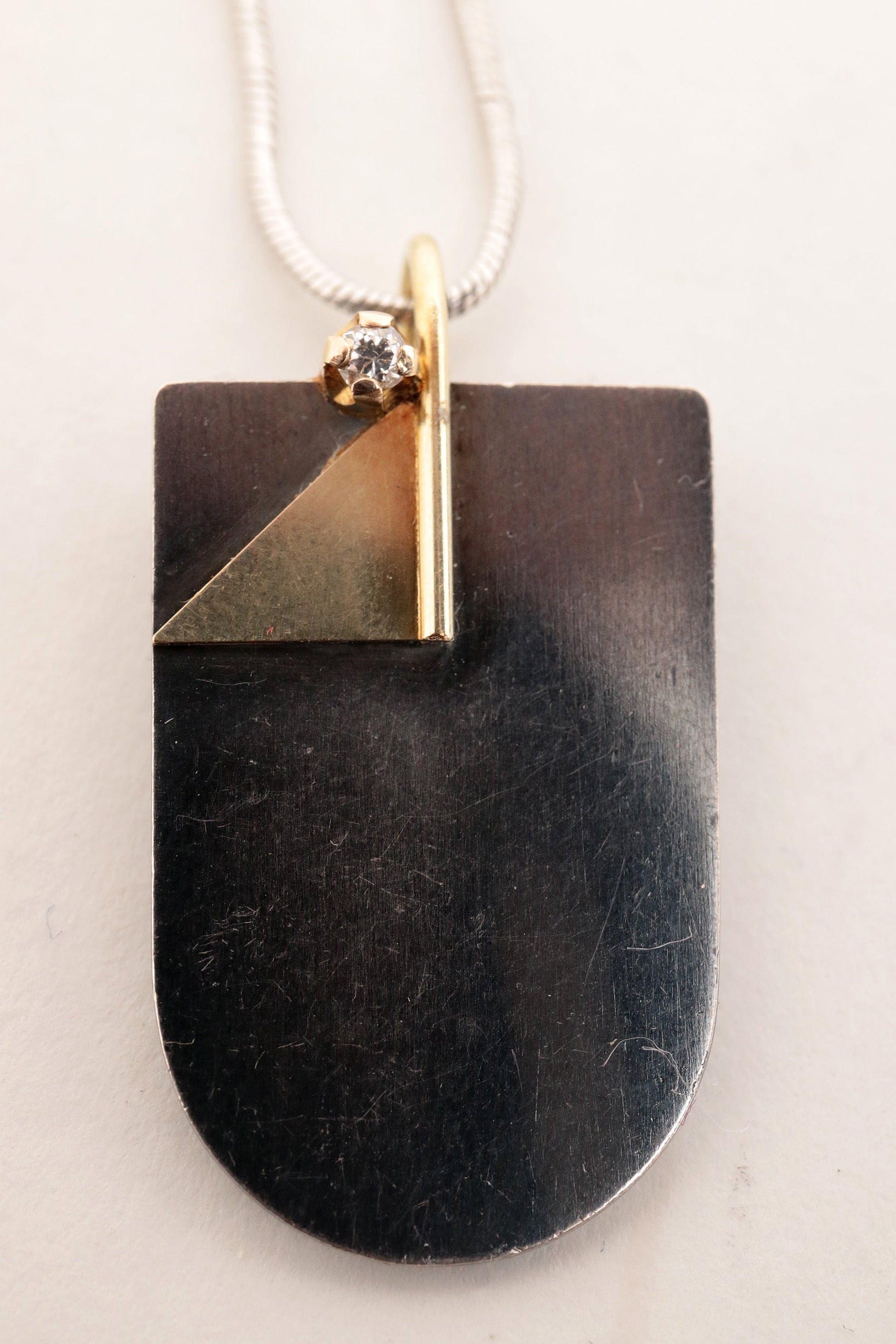 Vintage Hans Hanssen ketting Zilver, 14k goud met diamant - Collectors - Net.Work