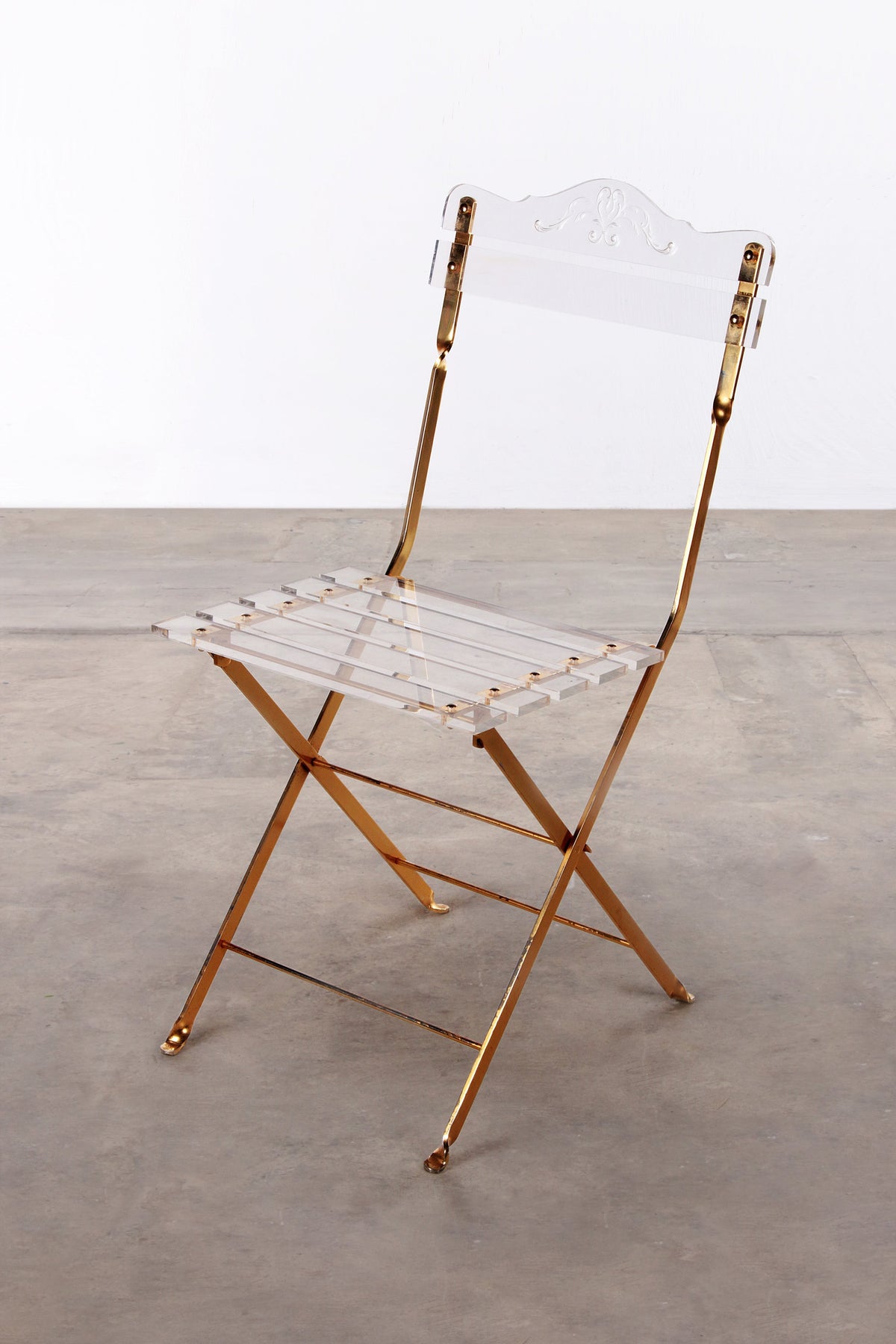 Vintage Hollywood Regency Plexiglas-Esszimmerstuhl aus den 70er Jahren