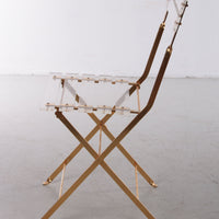 Vintage Hollywood Regency Plexiglas-Esszimmerstuhl aus den 70er Jahren