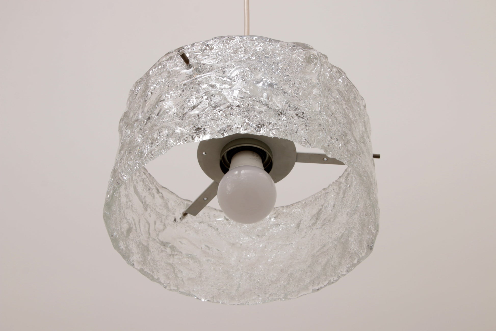 Vintage Ice Glass Pendant Lamp by Egon Hillebrand, 1960s Germany - Collectors - Net.Work