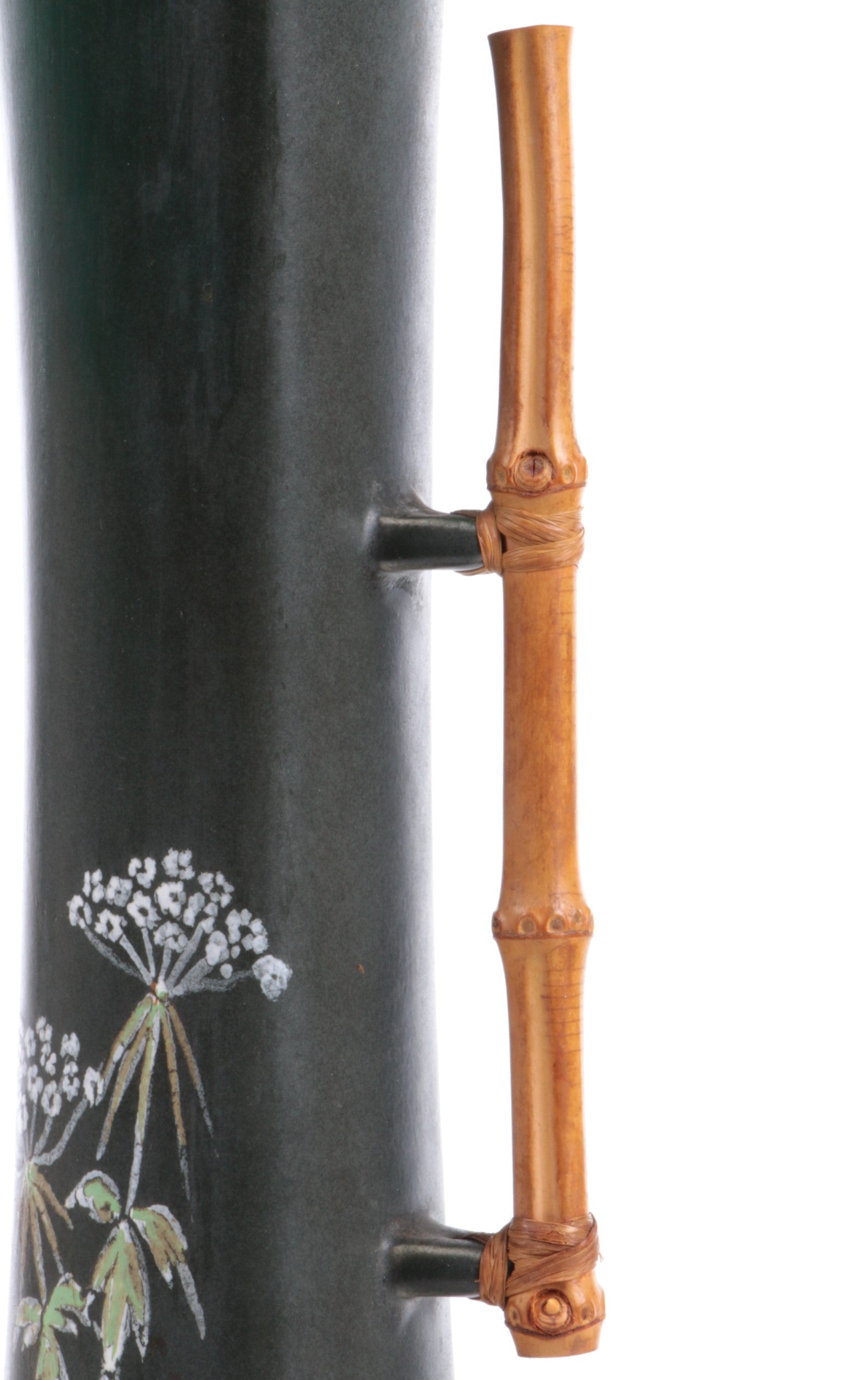 Vintage Ravnild Ceramic Vase With Bamboo Handle | Mid century, Denmark - Collectors - Net.Work