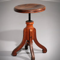 Vintage skandinavischer Klavierhocker aus massivem Buchenholz, aus dem Jahr 1900.