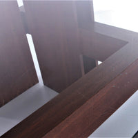 Vintage Teak and Glass Brutalist Coffee Table, 1970s Design