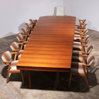 XXXL Mid-Century Teak-Konferenztisch von Volvo Stockholm 1960 von NK Inredning Stockholm